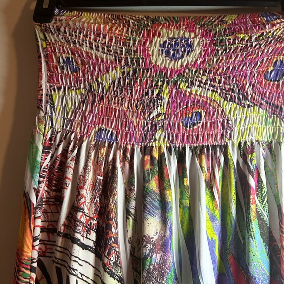 Y2K Strapless Floral Maxi Dress Sz S-M - Picture 3 of 6